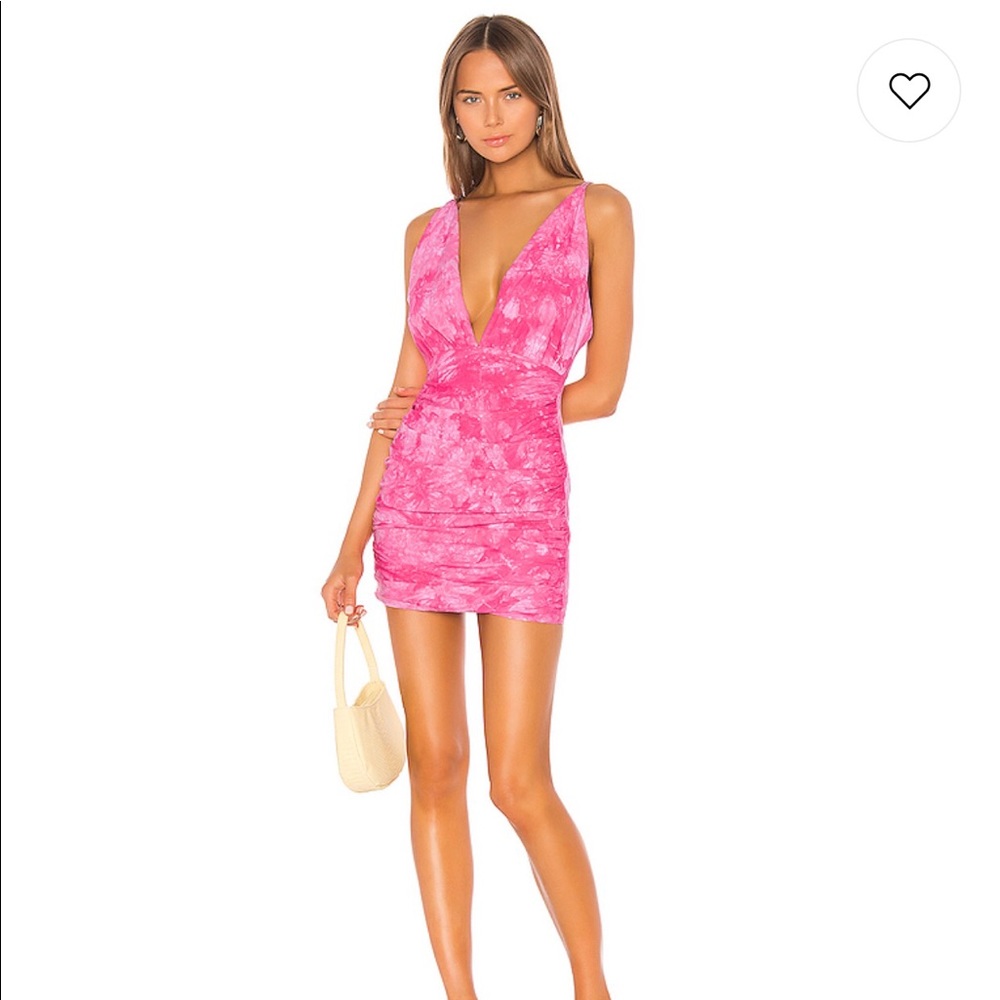 Revolve Tie dye pink Sadie deep v dress